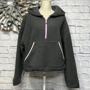 NWT-Wild Fable Dark Gray Anorak Sherpa Pullover